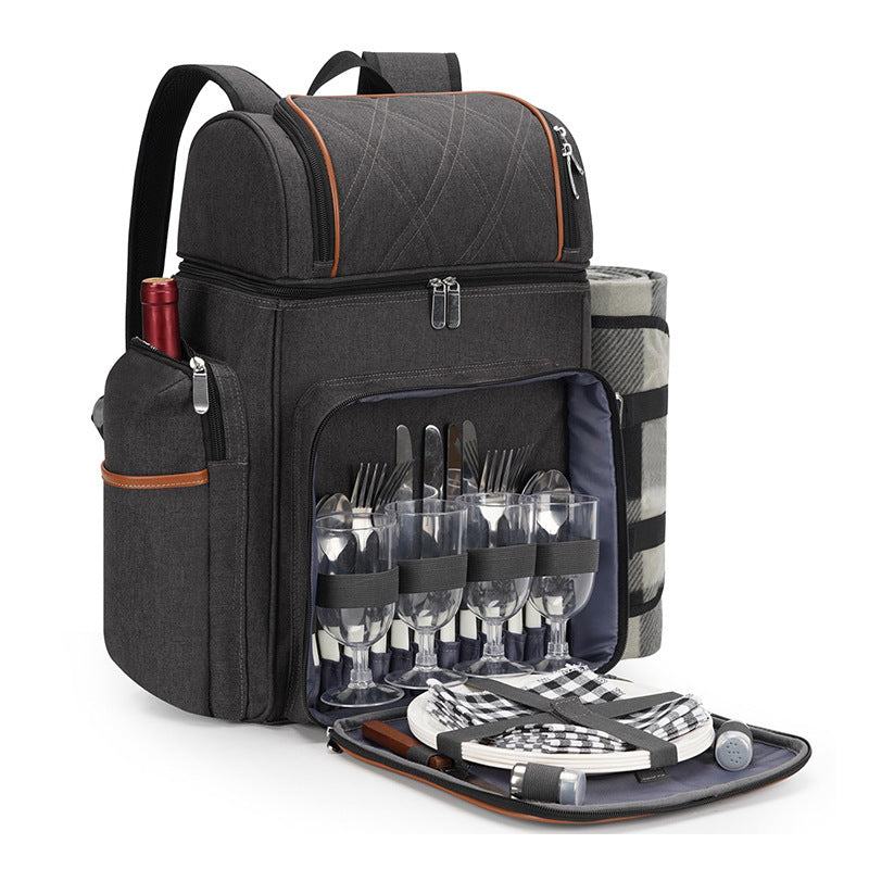 Picnic Backpack with Complete Tableware Set
