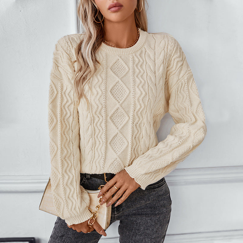 Image of Piper | Women's Cable Knit Long Sleeve Sweater