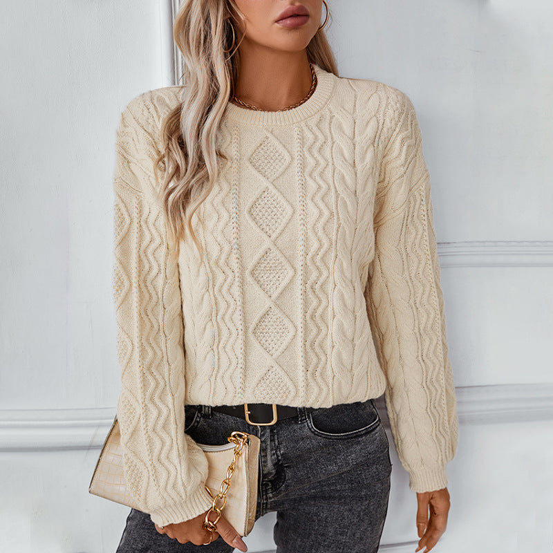 Image of Piper | Women's Cable Knit Long Sleeve Sweater