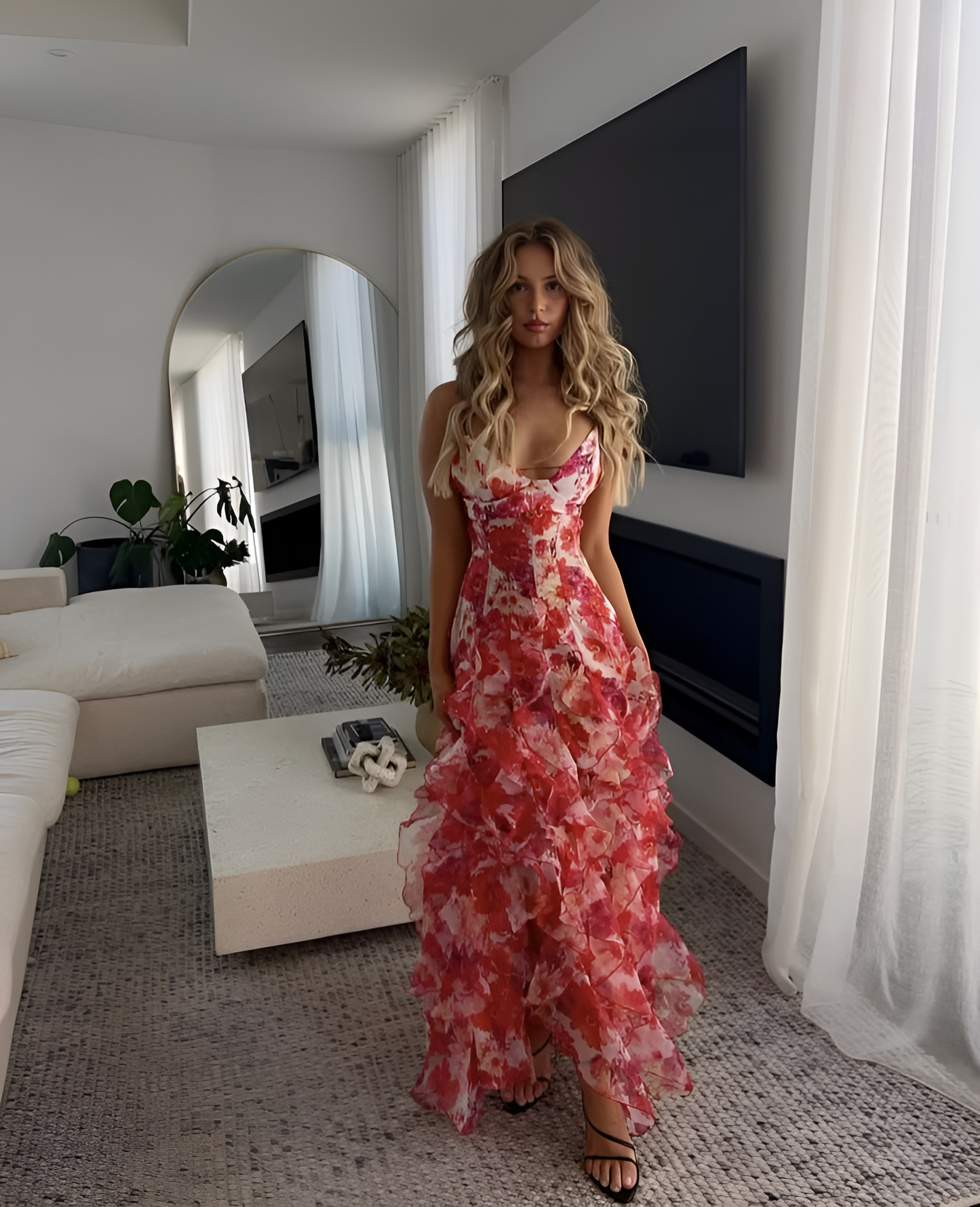 Image of Piper | Women's Spaghetti Strap Floral Maxi Dress