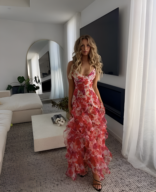 Image of Piper | Women's Spaghetti Strap Floral Maxi Dress
