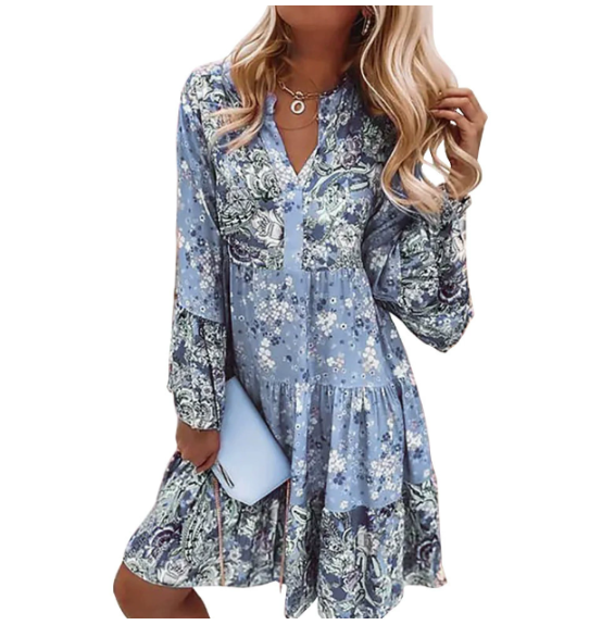 Image of Piper | Women's V-Neck Mini Tiered Dress