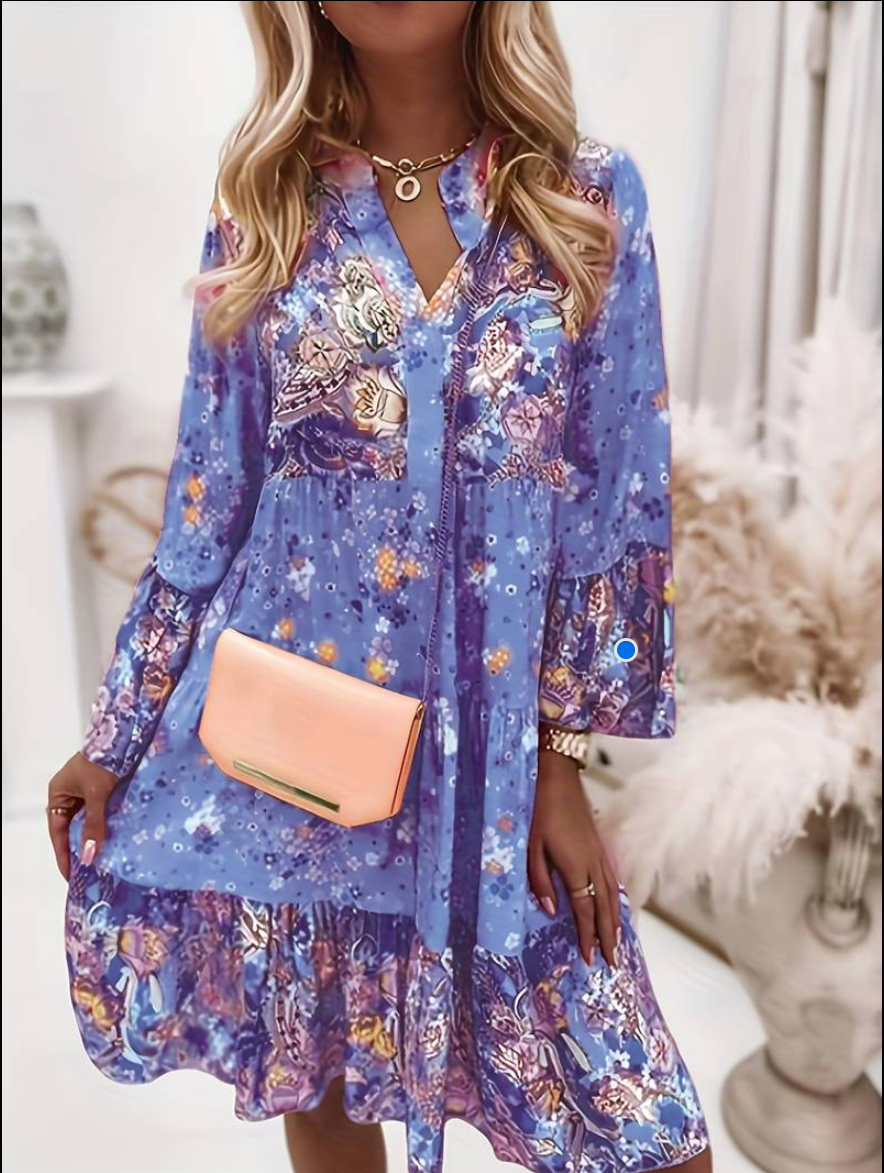 Image of Piper | Women's V-Neck Mini Tiered Dress