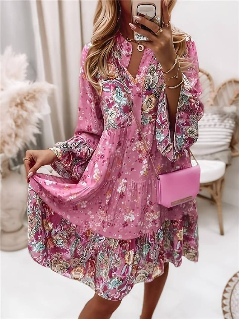 Image of Piper | Women's V-Neck Mini Tiered Dress