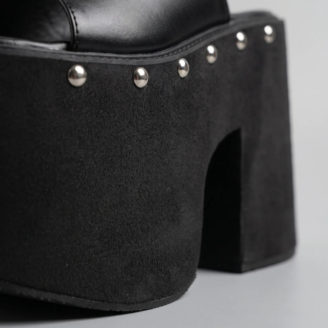 Platform Sandals with High Block Heel