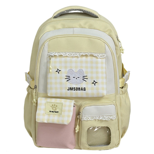 Playful Patterned Cat Design School Backpack