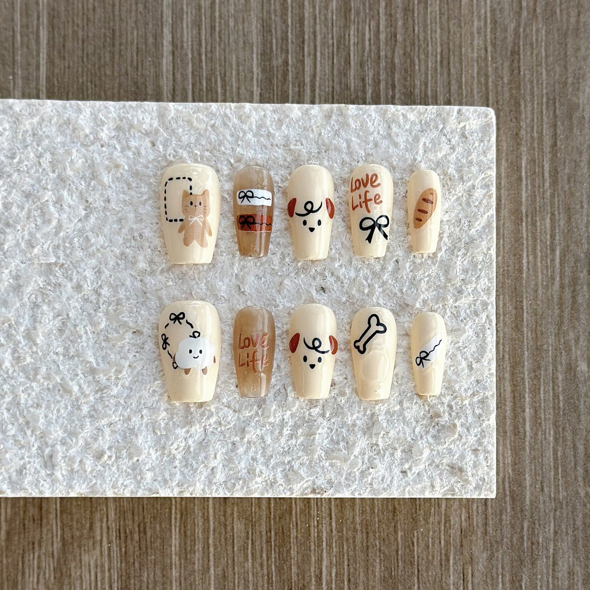Playful Themed Press-On Nail Art Set