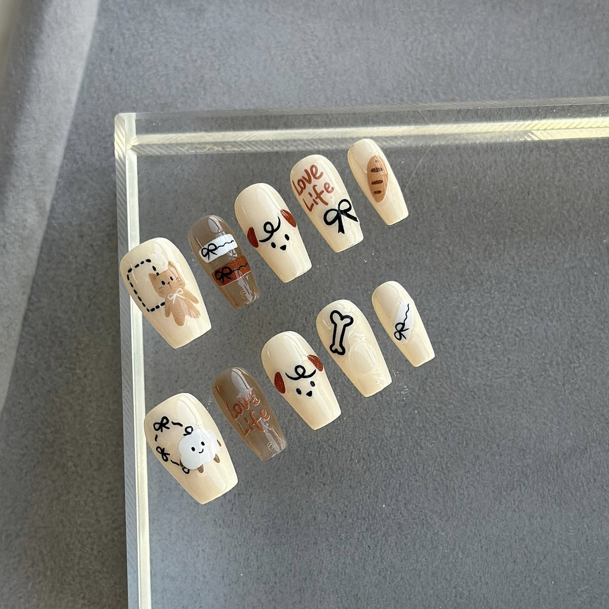 Playful Themed Press-On Nail Art Set