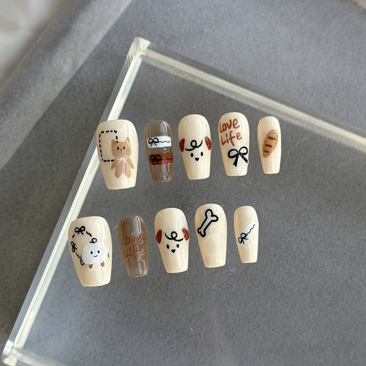 Playful Themed Press-On Nail Art Set