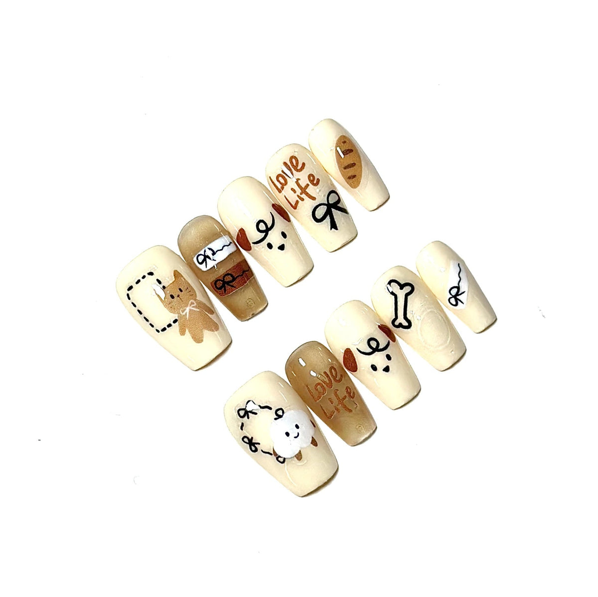 Playful Themed Press-On Nail Art Set