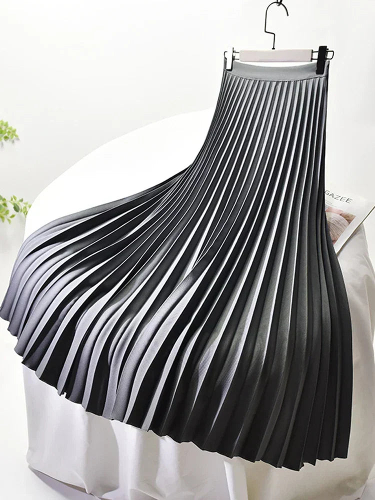 Pleated A-Line Skirt