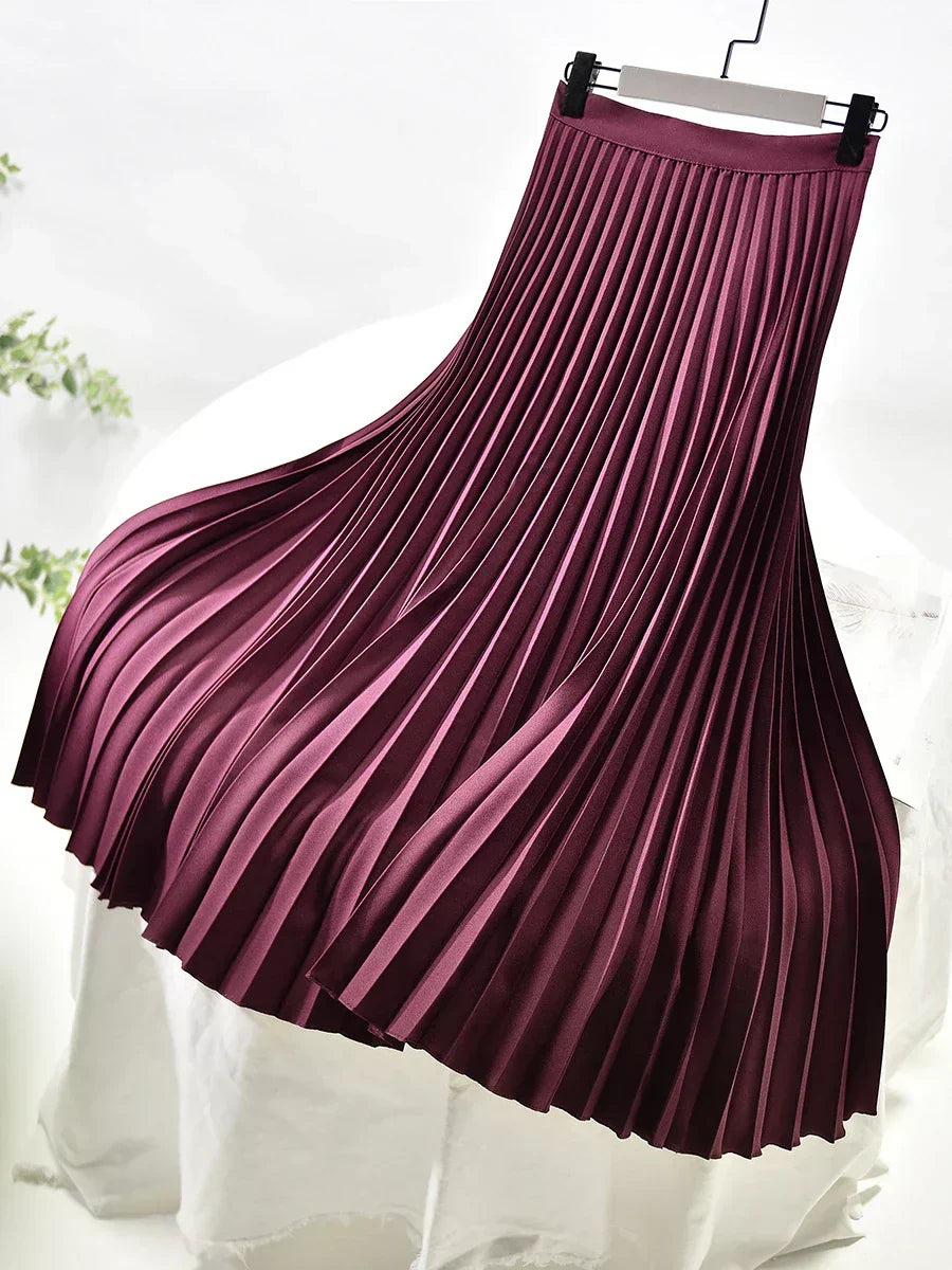 Pleated A-Line Skirt