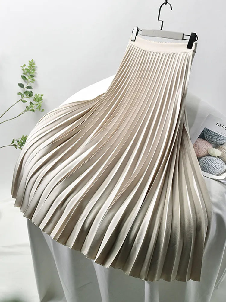Pleated A-Line Skirt