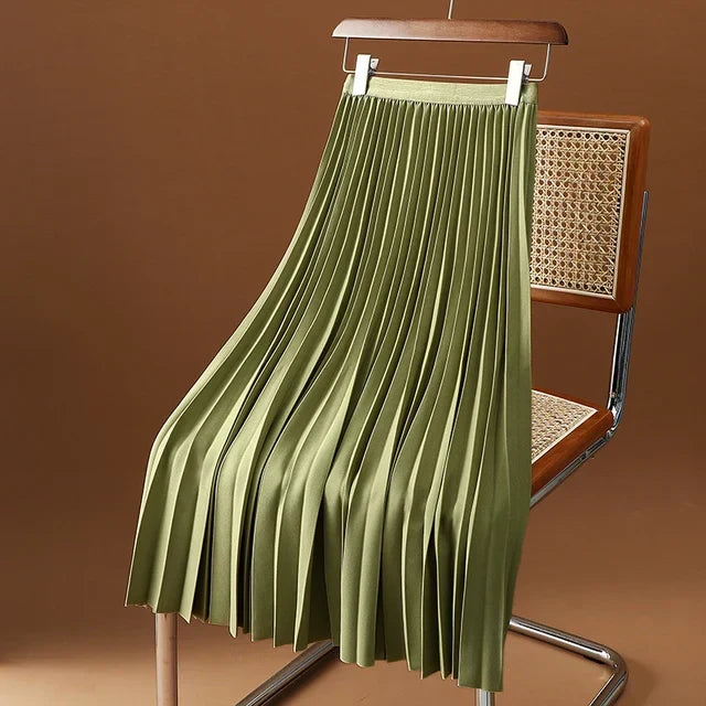 Pleated A-Line Skirt