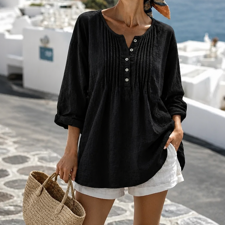 Pleated Tunic Blouse
