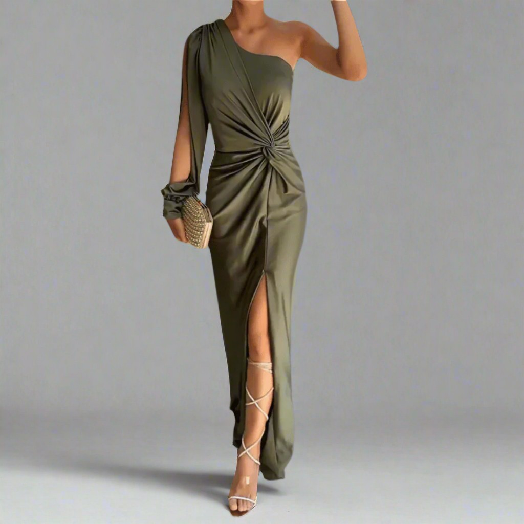 Image of Polly | Women's One-Shoulder Maxi Dress