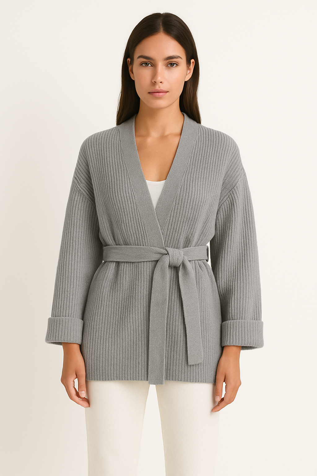 Image of Polly | Women's Ribbed Knit Wrap Sweater