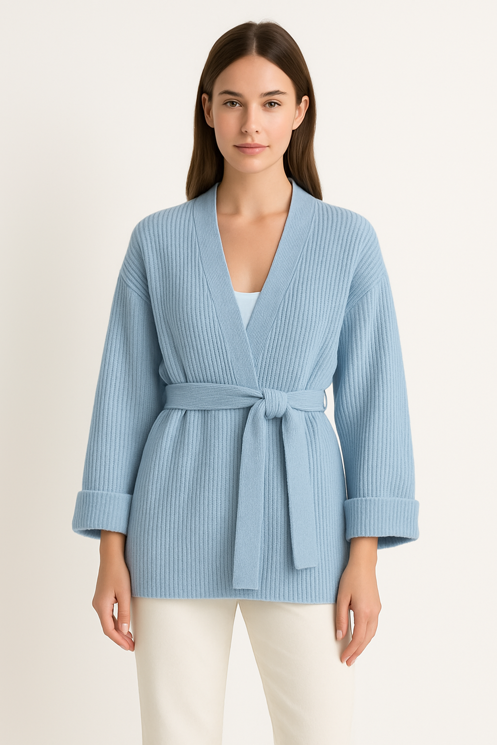 Image of Polly | Women's Ribbed Knit Wrap Sweater