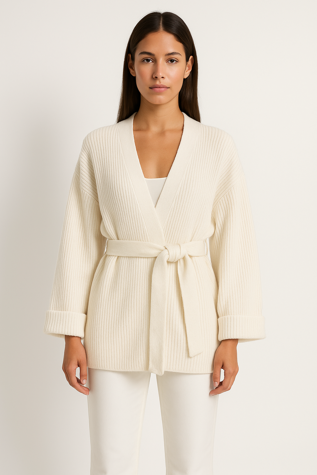 Image of Polly | Women's Ribbed Knit Wrap Sweater