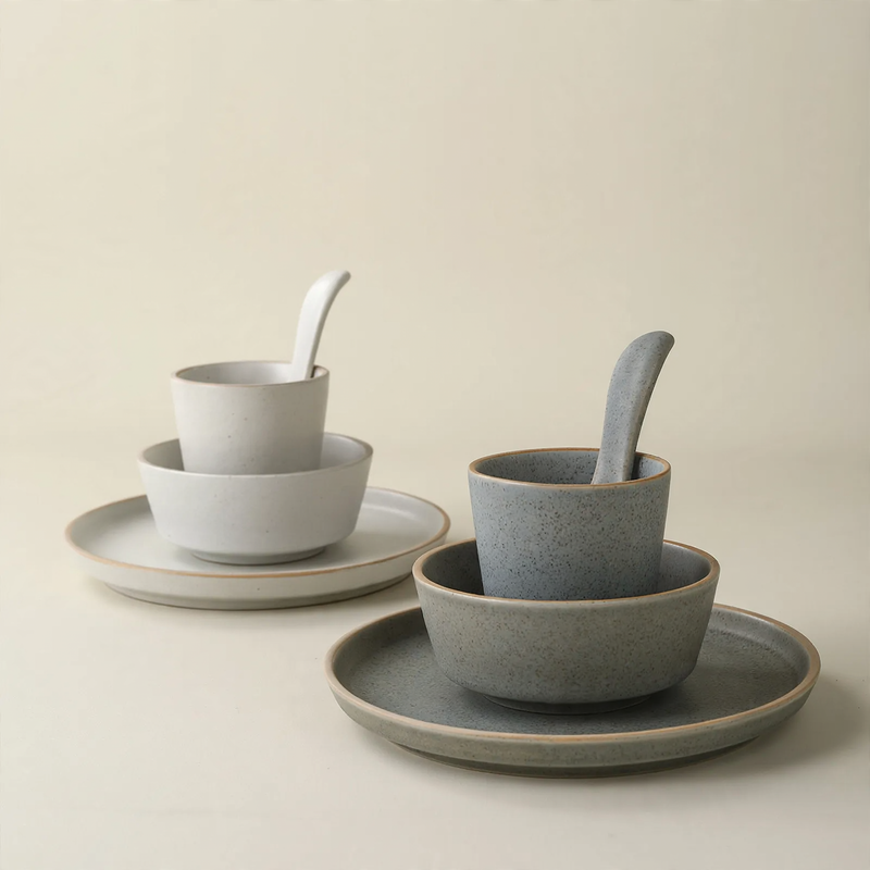 Porcelain Dinnerware Set with Gold Rim