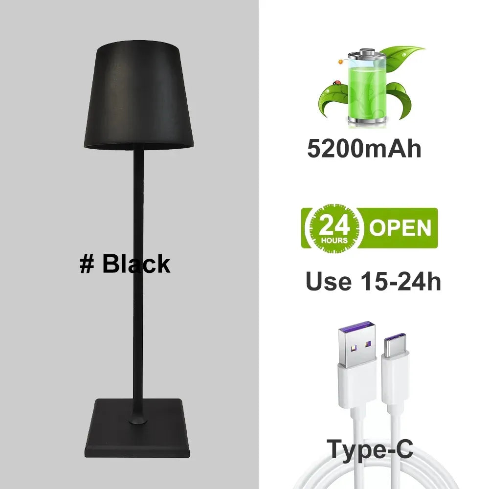 Portable Modern Aluminum Dimmable Table Lamp