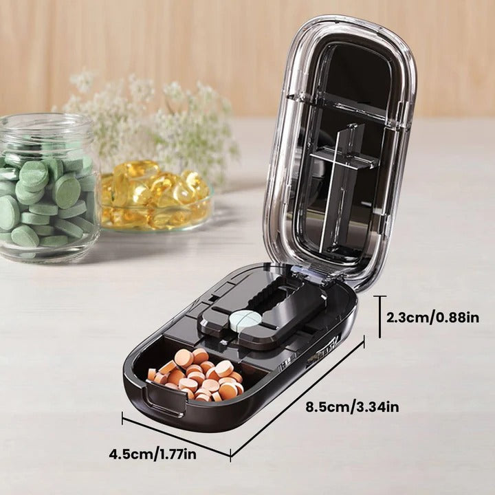 Portable Pill Cutter and Splitter with Stainless Steel Blade