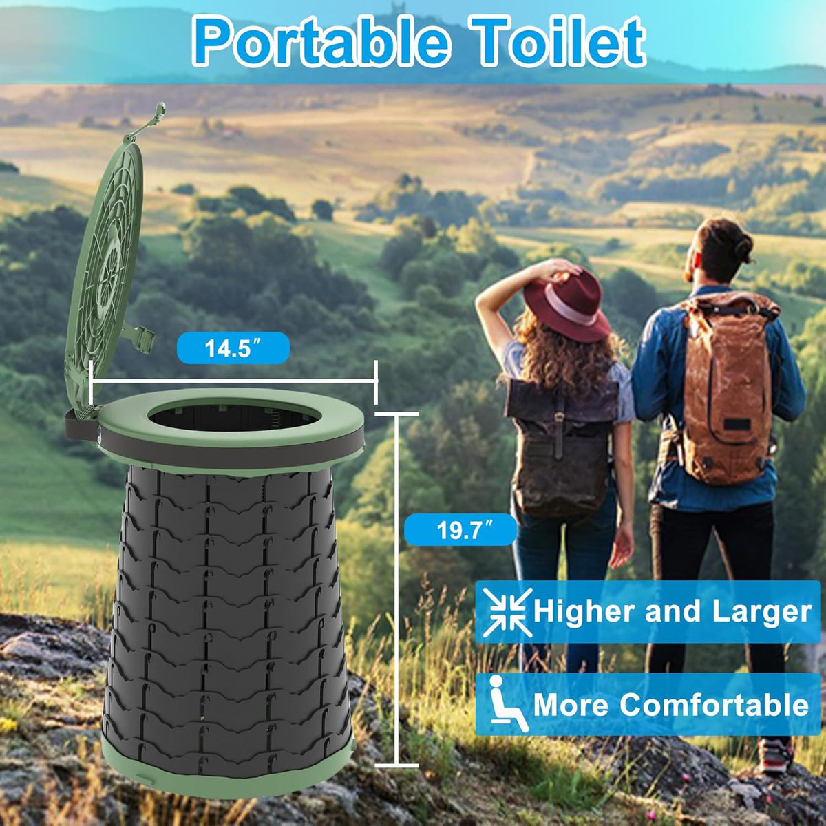 Portable Toilet with Adjustable Height