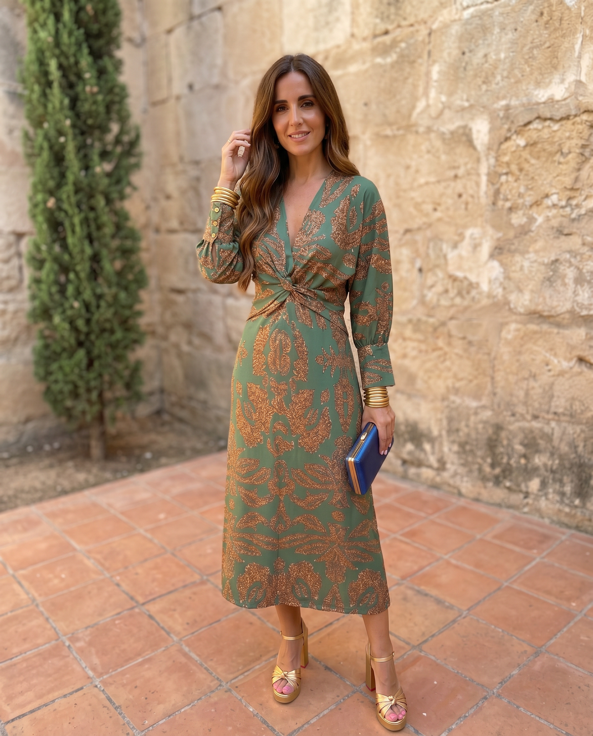 Printed Midi Dress