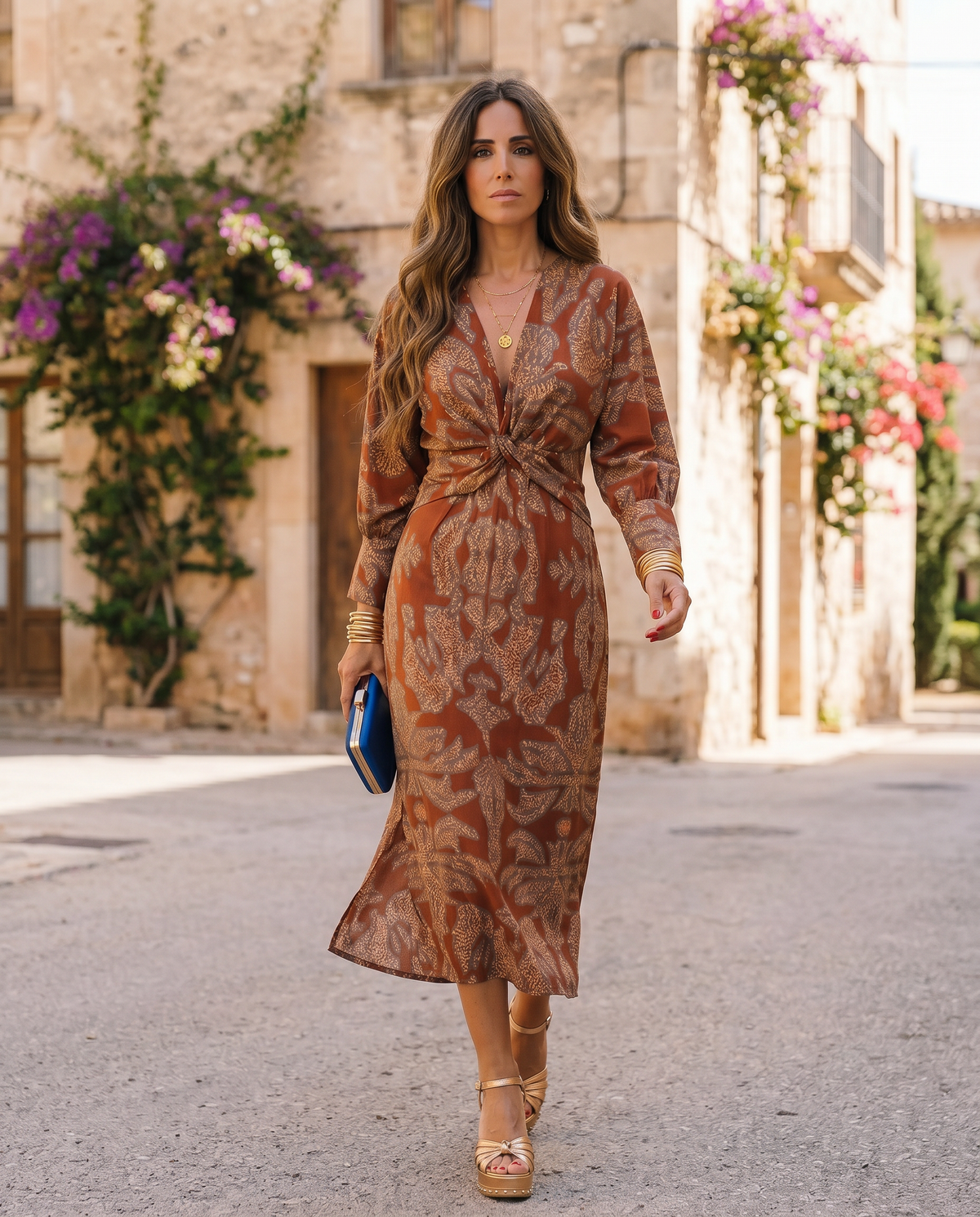 Printed Midi Dress
