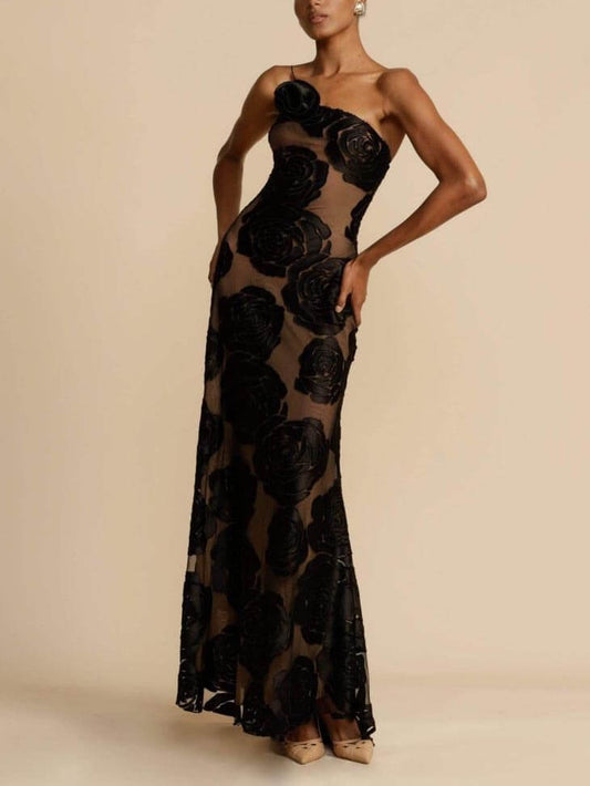 Image of Priscilla | Women's One Shoulder Maxi Dress