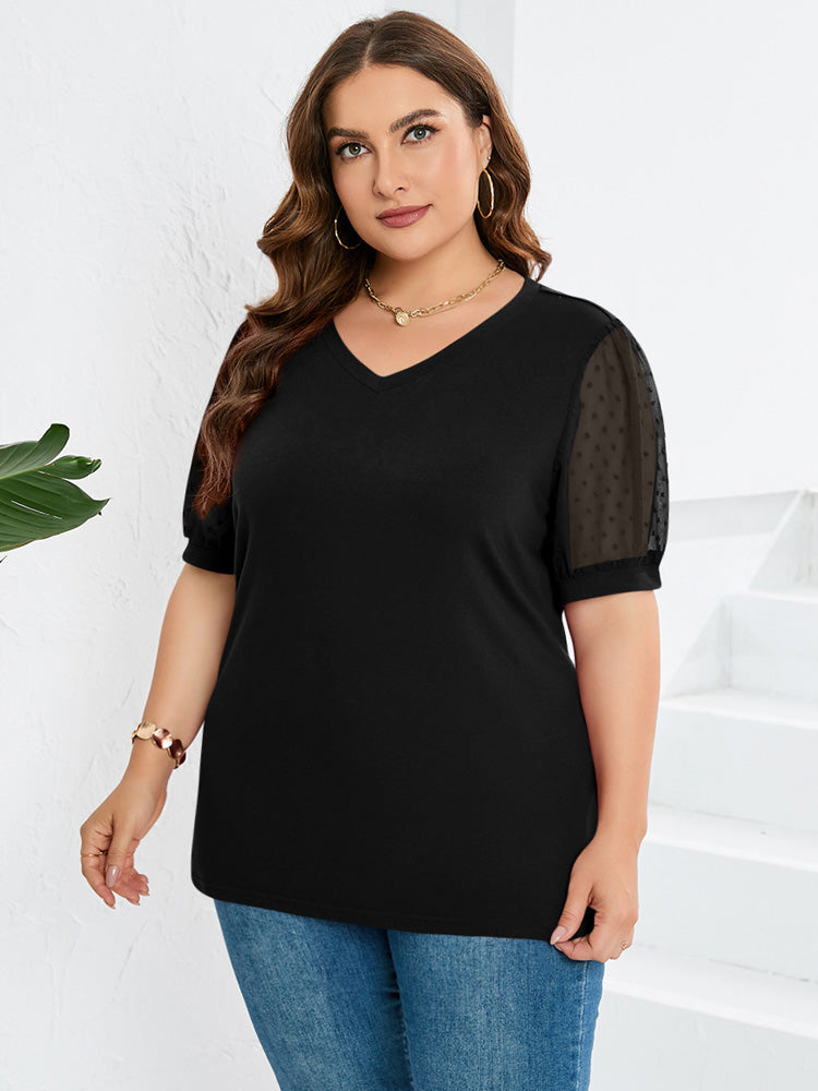 Image of Priscilla | Women's Puff Sleeve V-Neck Top