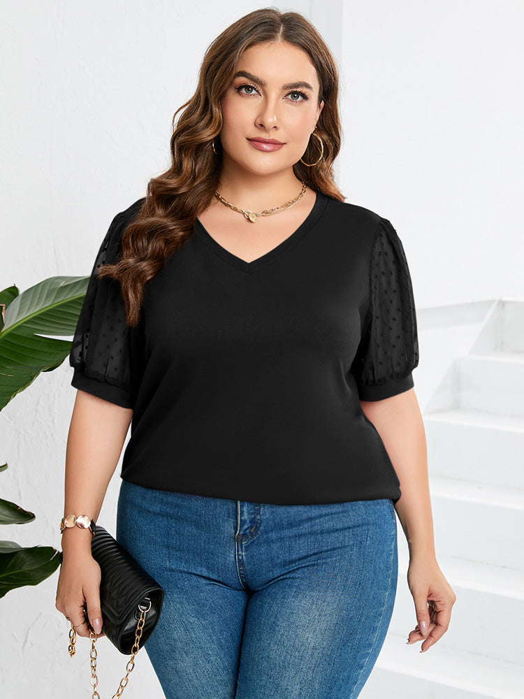 Image of Priscilla | Women's Puff Sleeve V-Neck Top