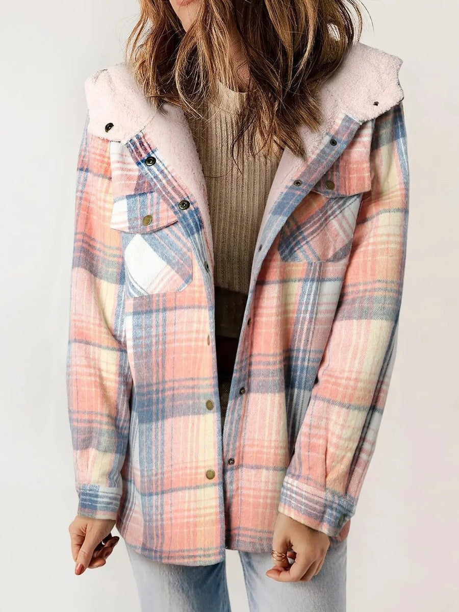 Image of Rachael | Women's Hooded Plaid Jacket