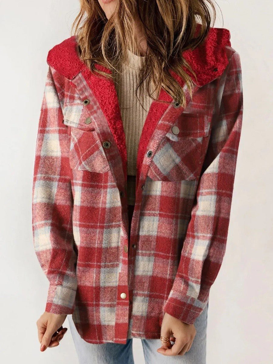 Image of Rachael | Women's Hooded Plaid Jacket
