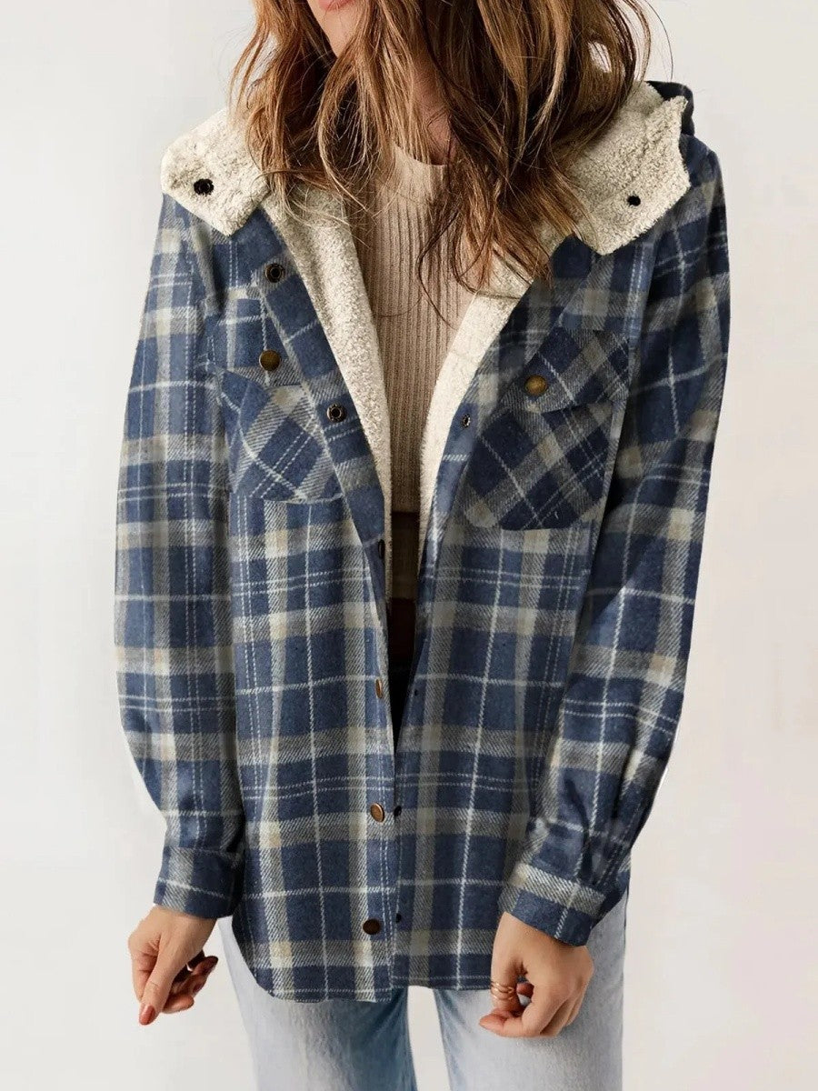 Image of Rachael | Women's Hooded Plaid Jacket