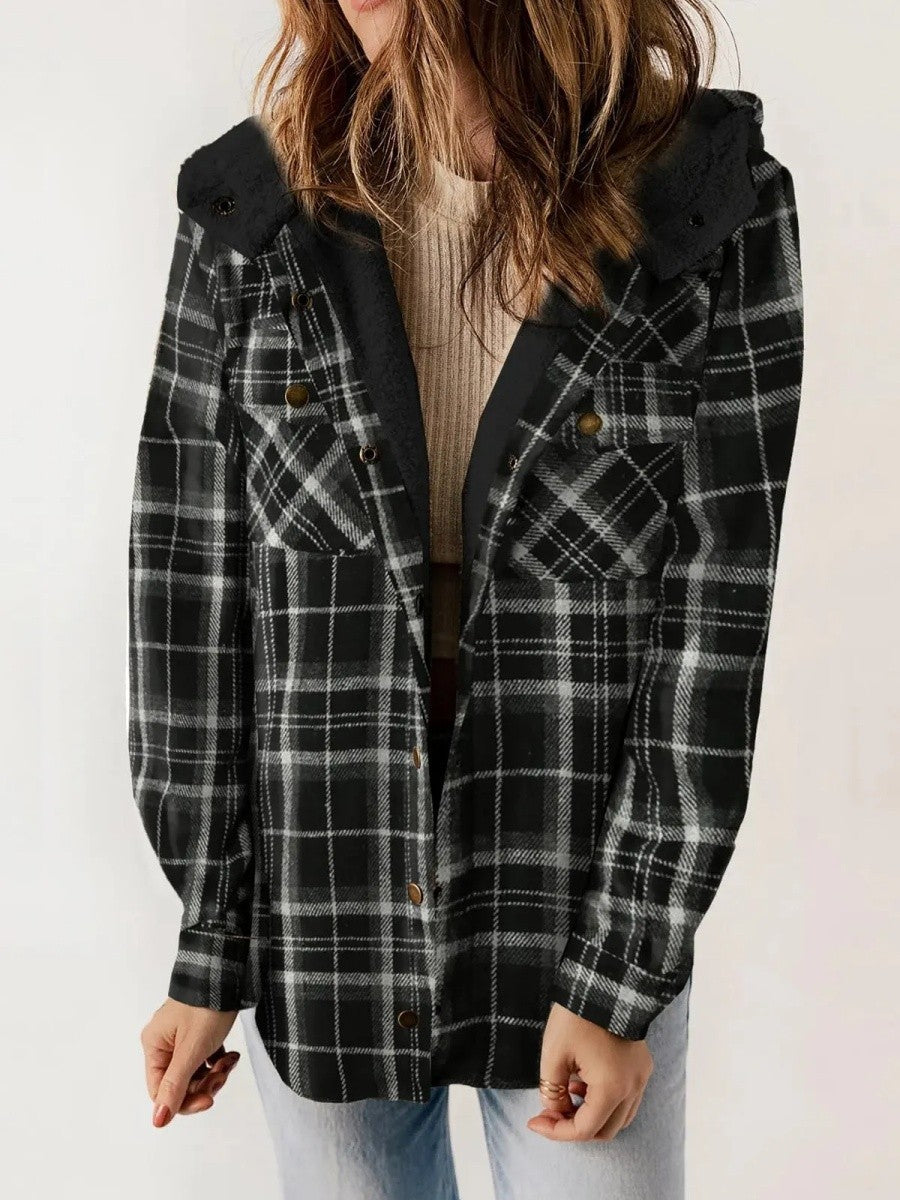 Image of Rachael | Women's Hooded Plaid Jacket