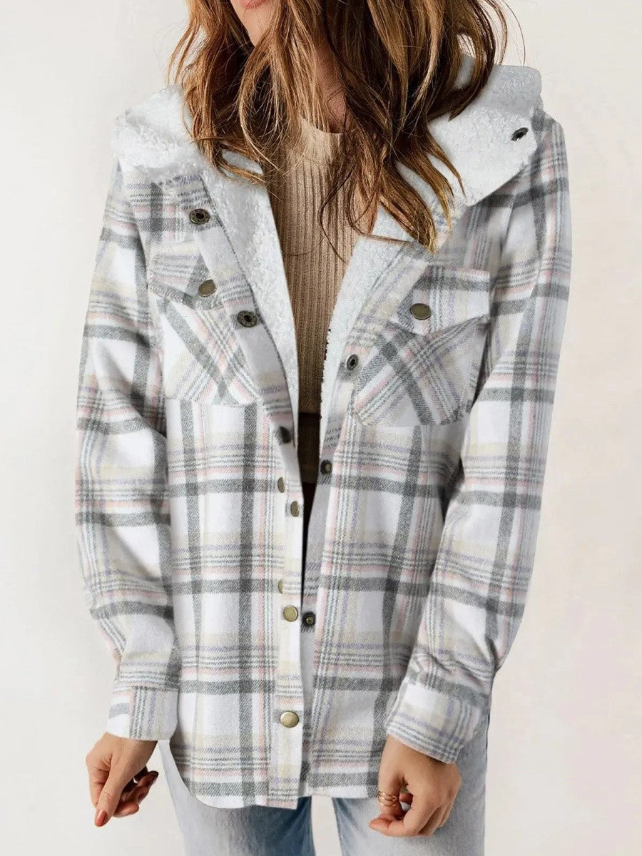 Image of Rachael | Women's Hooded Plaid Jacket