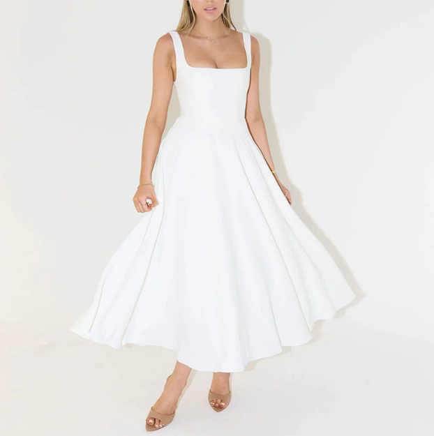 Image of Reagan | Women's Sleeveless Fit and Flare Midi Dress