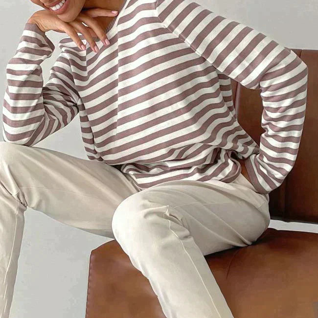 Image of Reagan | Women's Striped Long Sleeve T-Shirt