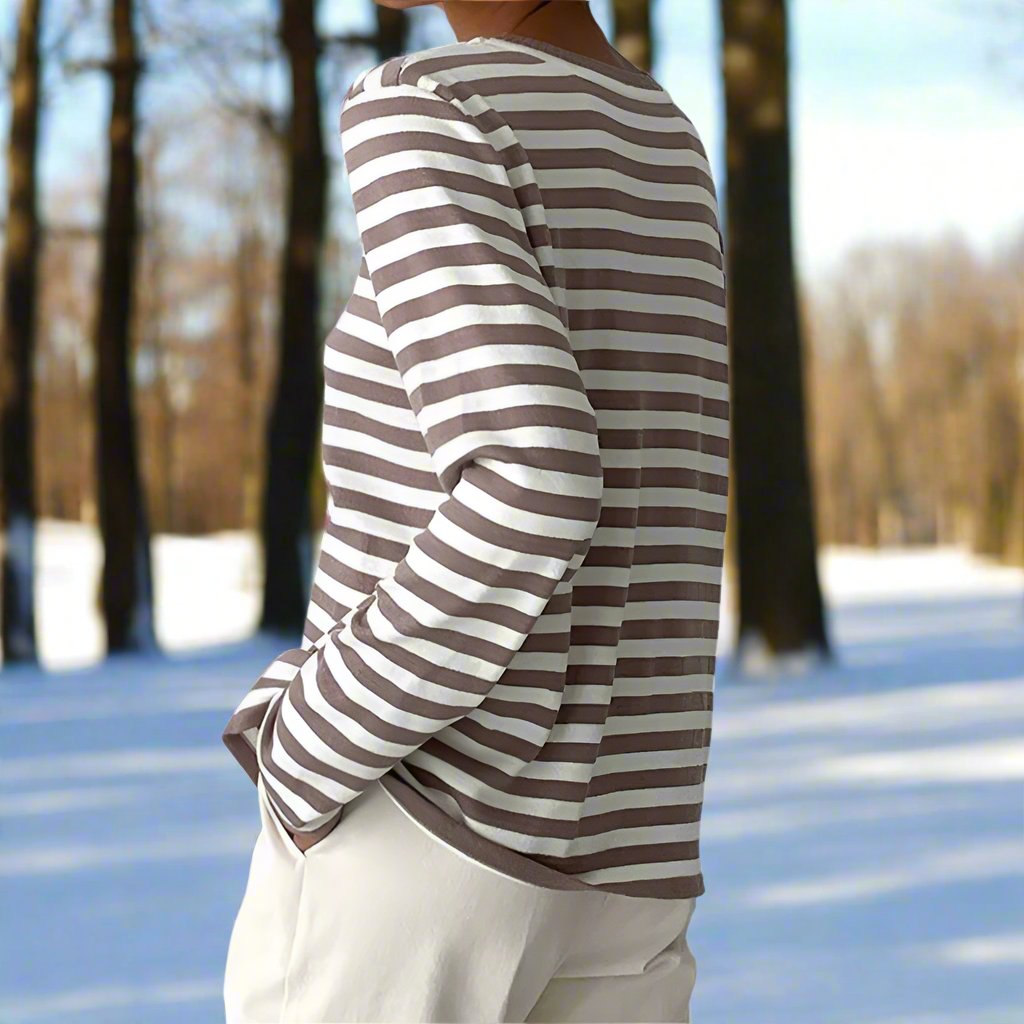 Image of Reagan | Women's Striped Long Sleeve T-Shirt