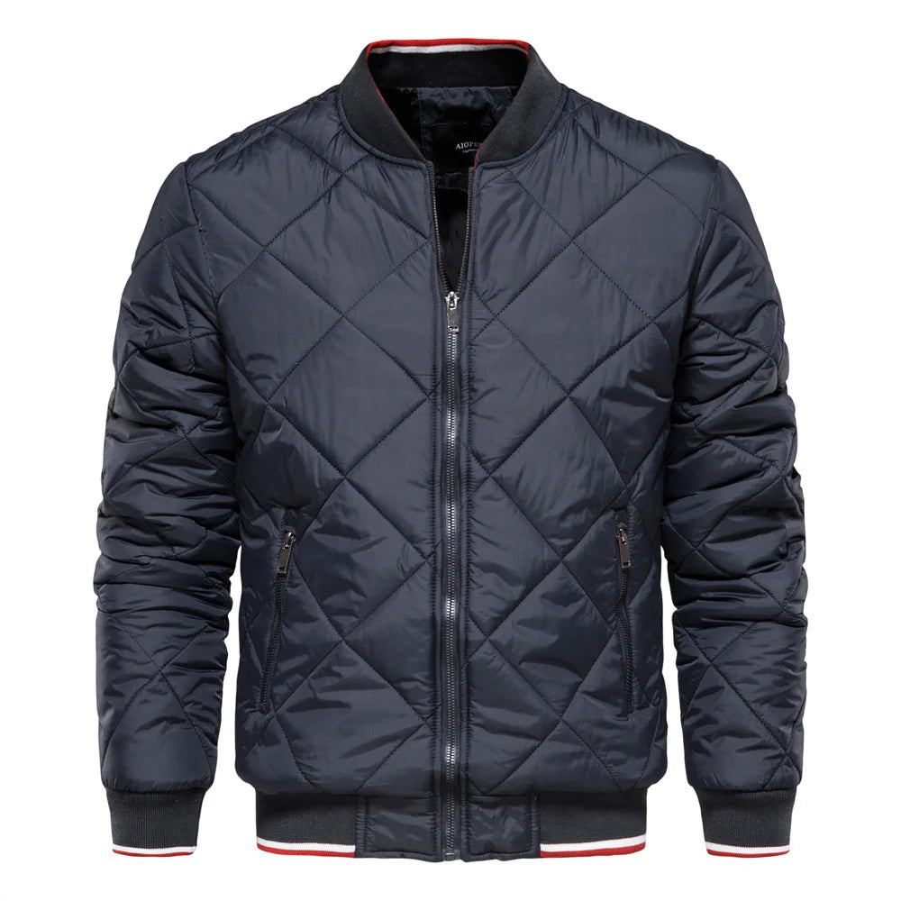 Reece | Men's Diamond Quilted Bomber Jacket - Image 1