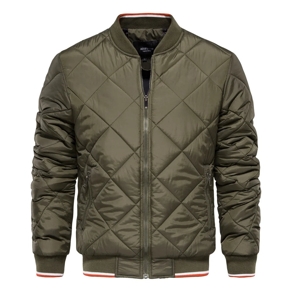 Reece | Men's Diamond Quilted Bomber Jacket - Image 5