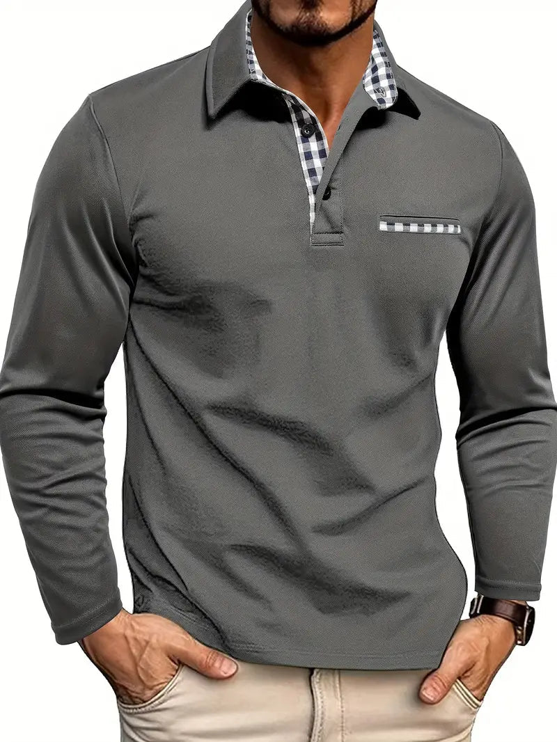 Image of Reese | Men's Long Sleeve Polo Shirt