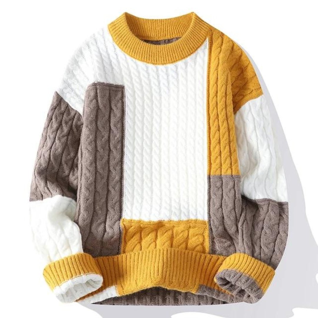 Image of Reggie | Men's Color Block Crew Neck Sweater