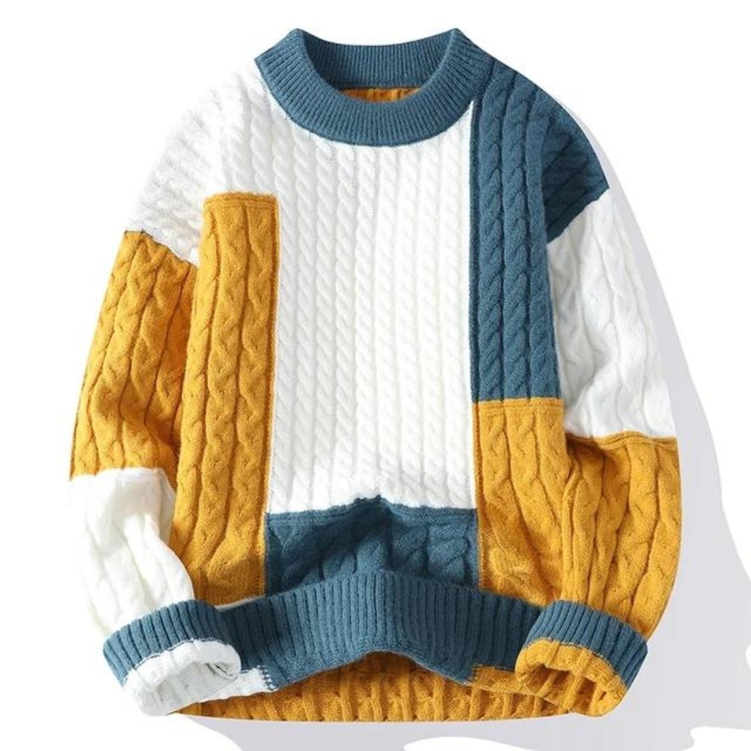 Image of Reggie | Men's Color Block Crew Neck Sweater