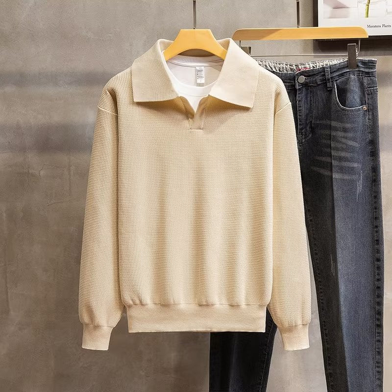 Image of Reid | Men's Collared Pullover Sweater