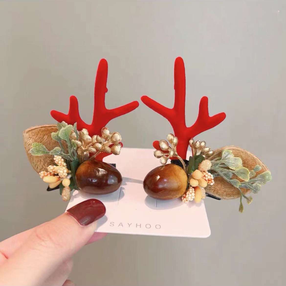 Reindeer Antlers Christmas Hair Clip