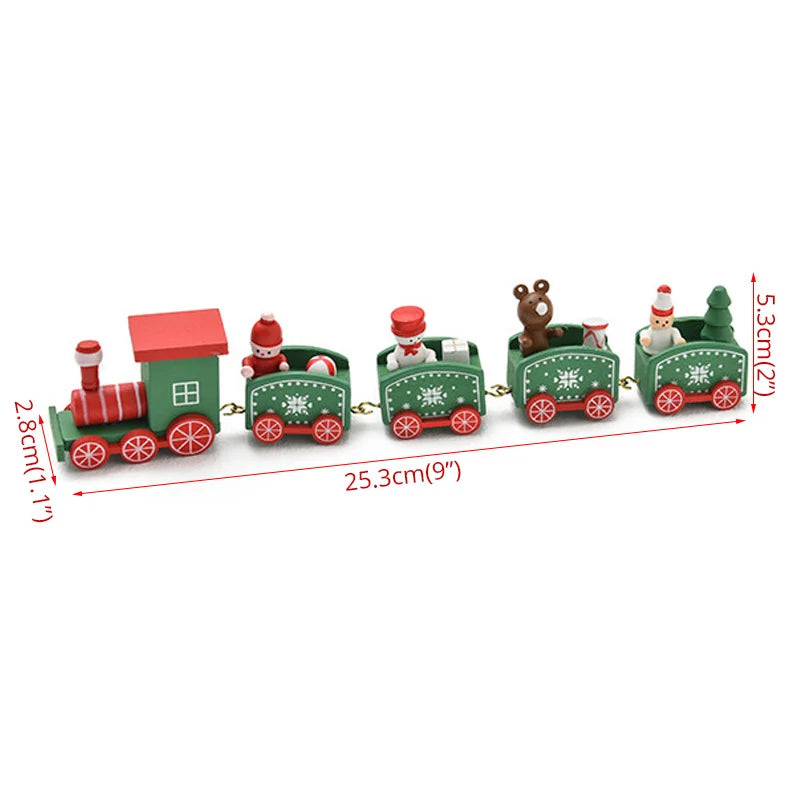 Retro Tabletop Christmas Train Decoration with Miniature Figures