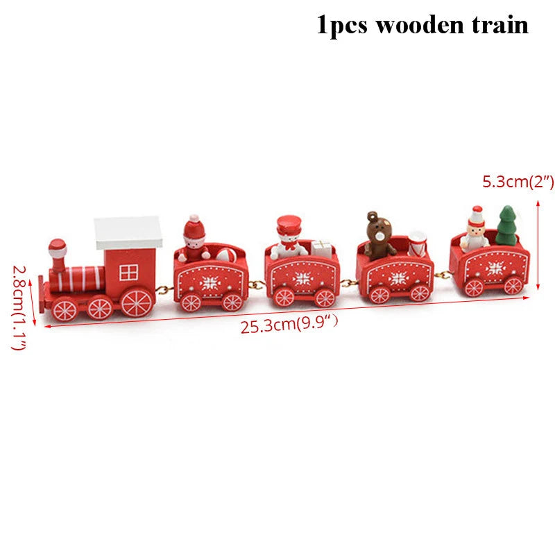 Retro Tabletop Christmas Train Decoration with Miniature Figures