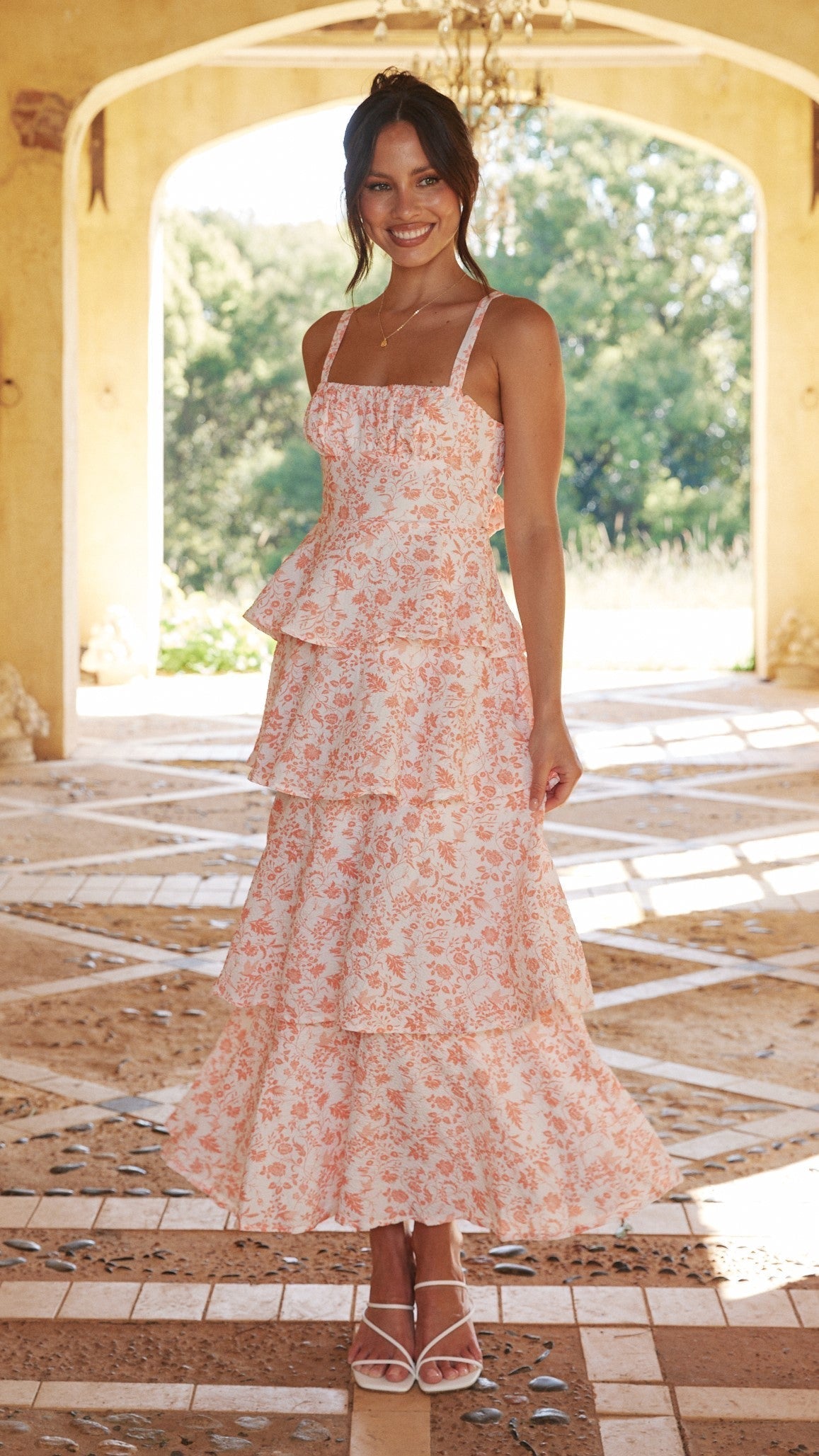 Image of Rhonda | Women's Sleeveless Midi Tiered Dress